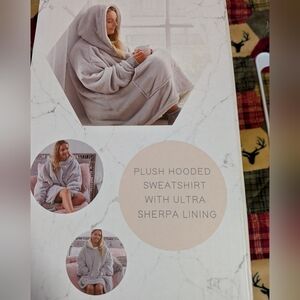 Cozy Plush Hooded Sleep Hoodie with Ultra Sherpa Lining - Gray